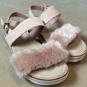 Aldo pink furry sandals